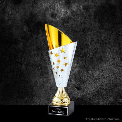 Silver Gold Stars Cup 11" / Gold/Silver