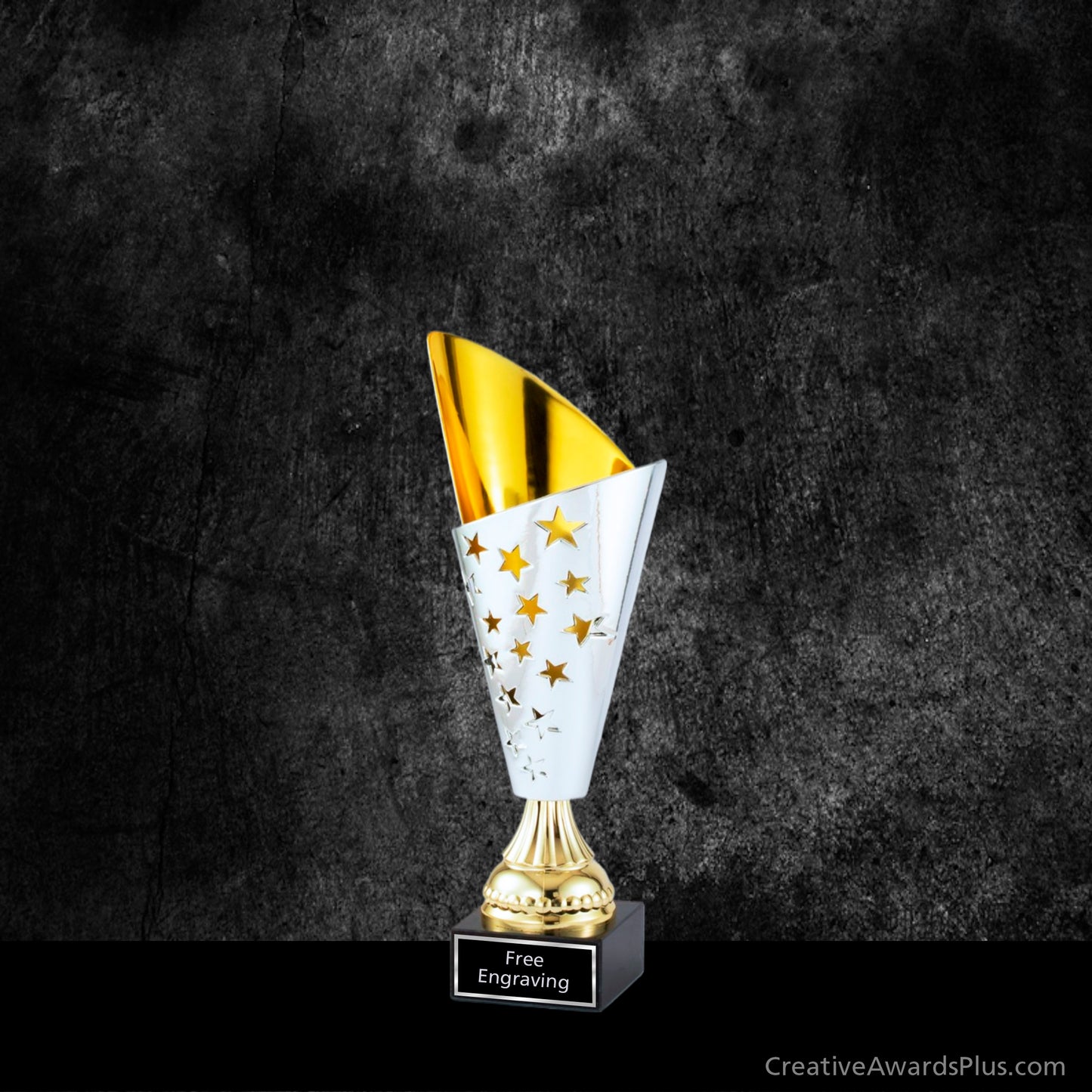 Silver Gold Stars Cup 9" / Gold/Silver