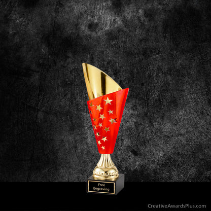 Red Gold Stars Cup 9" / Gold/Red