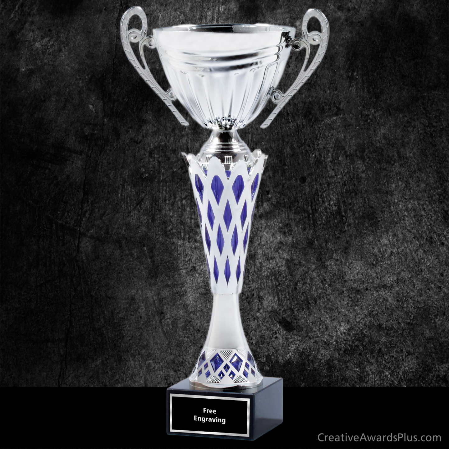 Blue Diamond Trophy Cup 17" / Silver/Blue
