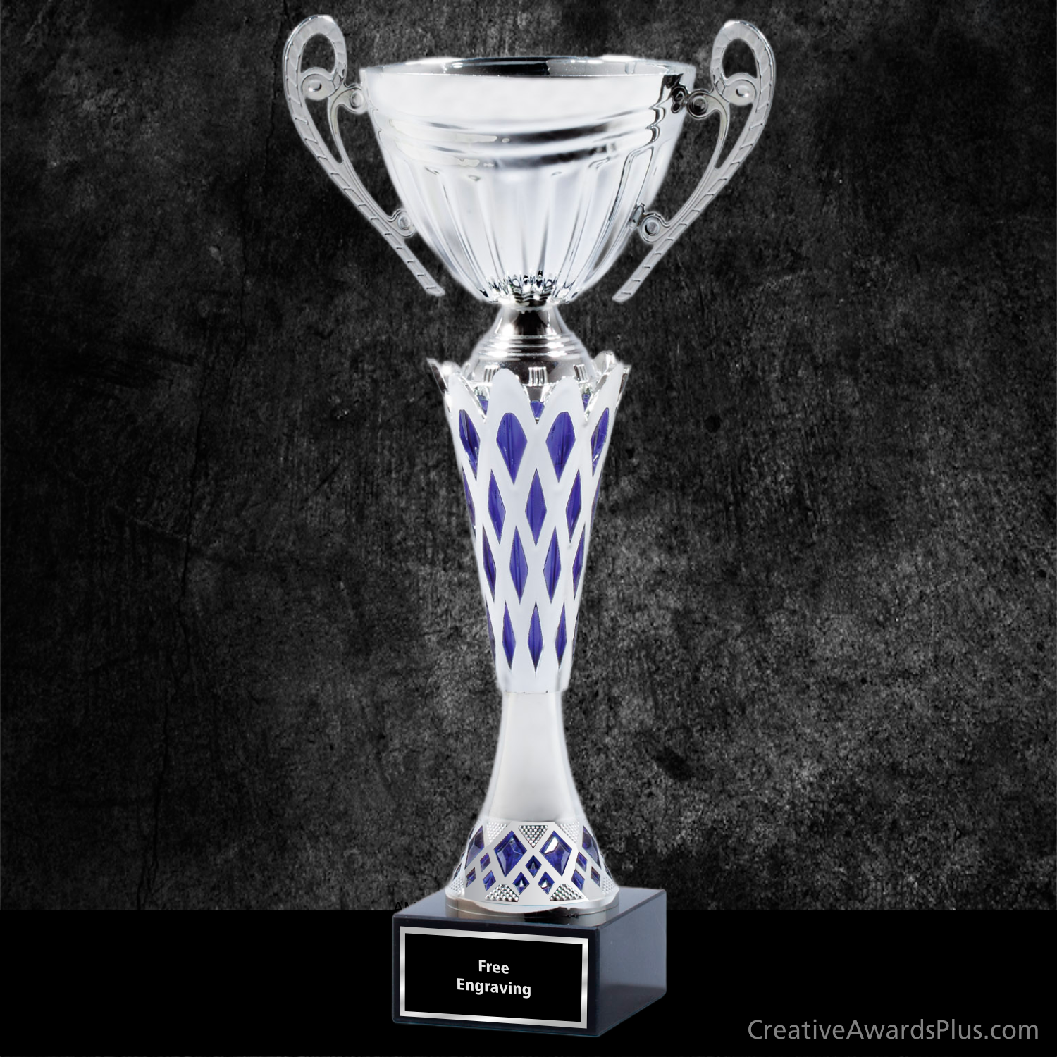 Blue Diamond Trophy Cup 17" / Silver/Blue