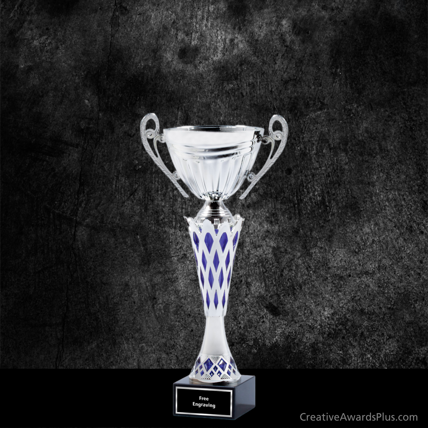 Blue Diamond Trophy Cup 12.25" / Silver/Blue