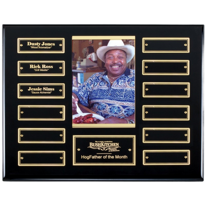 Ebony Perpetual Photo Plaque 10.5" x 13" - 12 Plates / Black and Gold