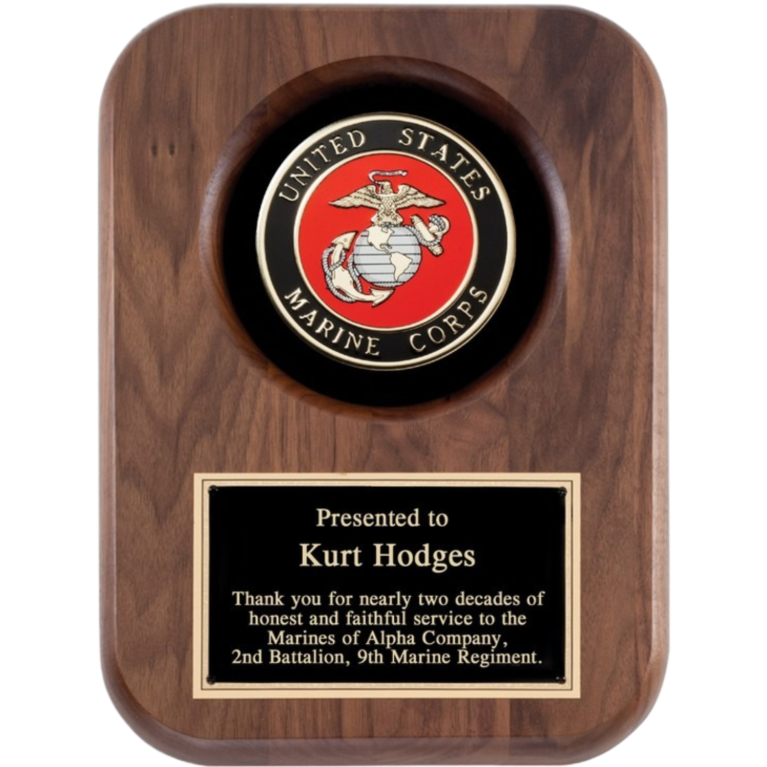 Marine Walnut Plaque 9" x 12" / Walnut