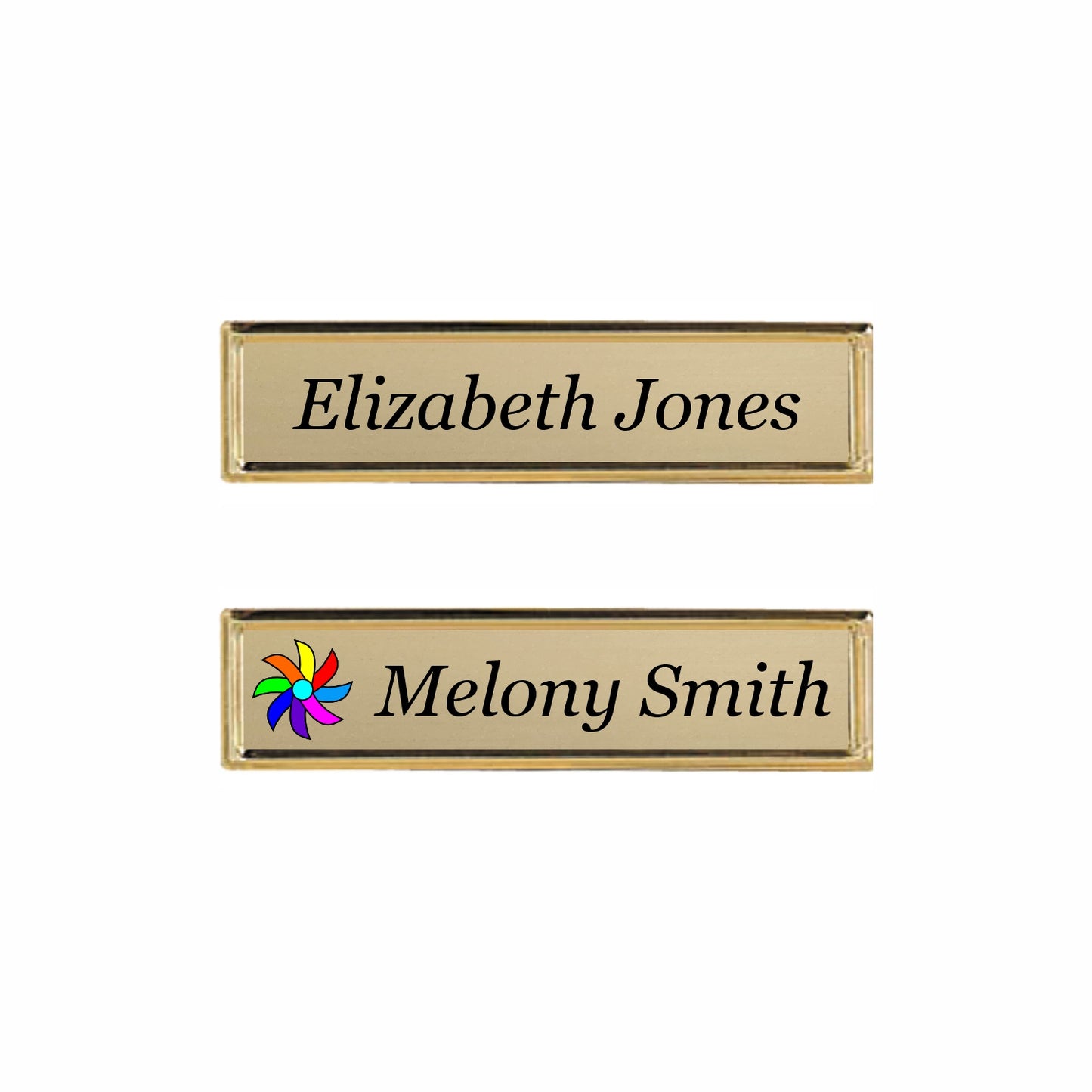 Metal Gold Name badge 0.5"x3" / Gold