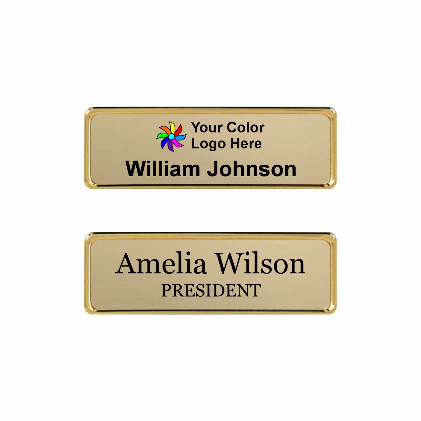 Metal Gold Name badge 1"x3" / Gold