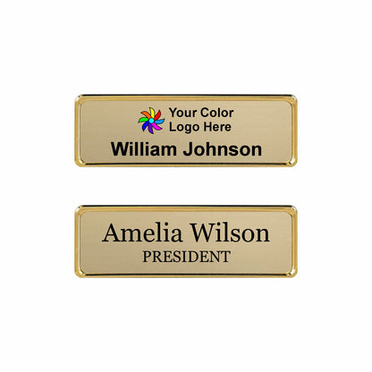 Metal Gold Name badge 1"x3" / Gold