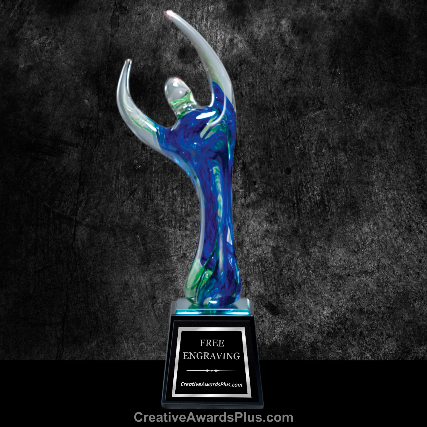 Celebration Art Glass 14" / Blue/Green
