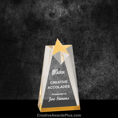 Star Tower Acrylic Award 6" / Gold