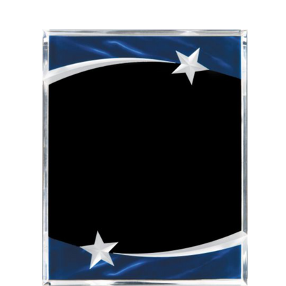 Carved Star Blue Acrylic Plaque 8" x 10" / Blue