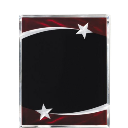 Carved Star Burgandy Acrylic Plaque 8" x 10" / Burgundy