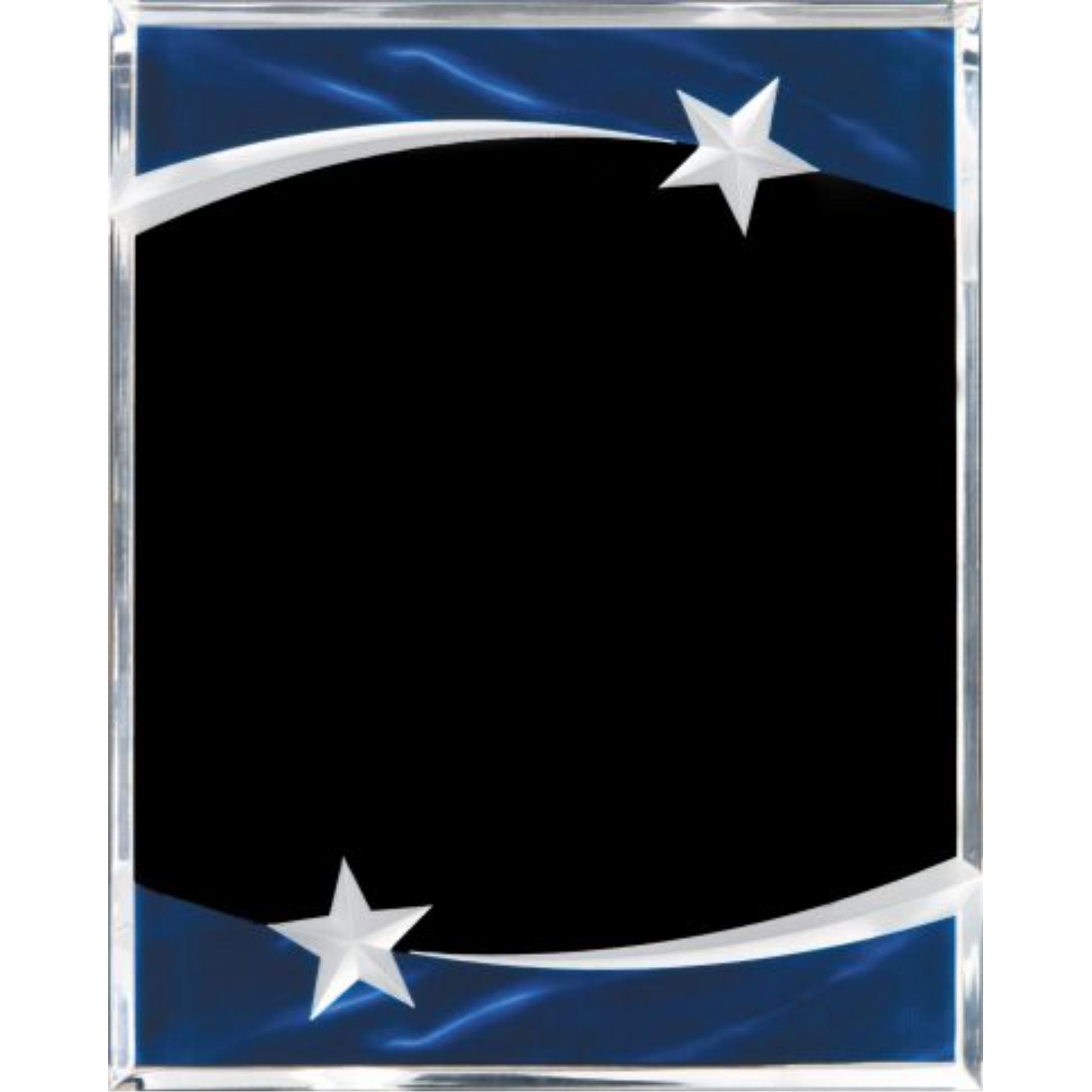 Carved Star Blue Acrylic Plaque 9" x 12" / Blue