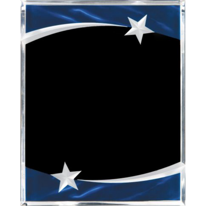 Carved Star Blue Acrylic Plaque 9" x 12" / Blue