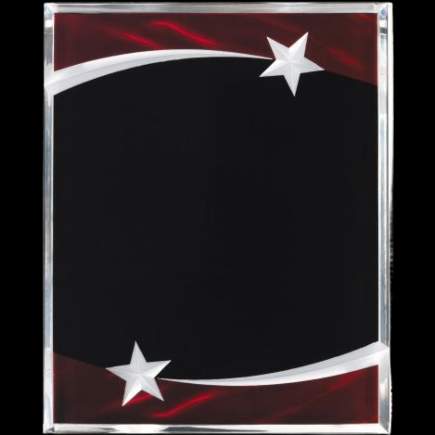 Carved Star Burgandy Acrylic Plaque 9" x 12" / Burgundy