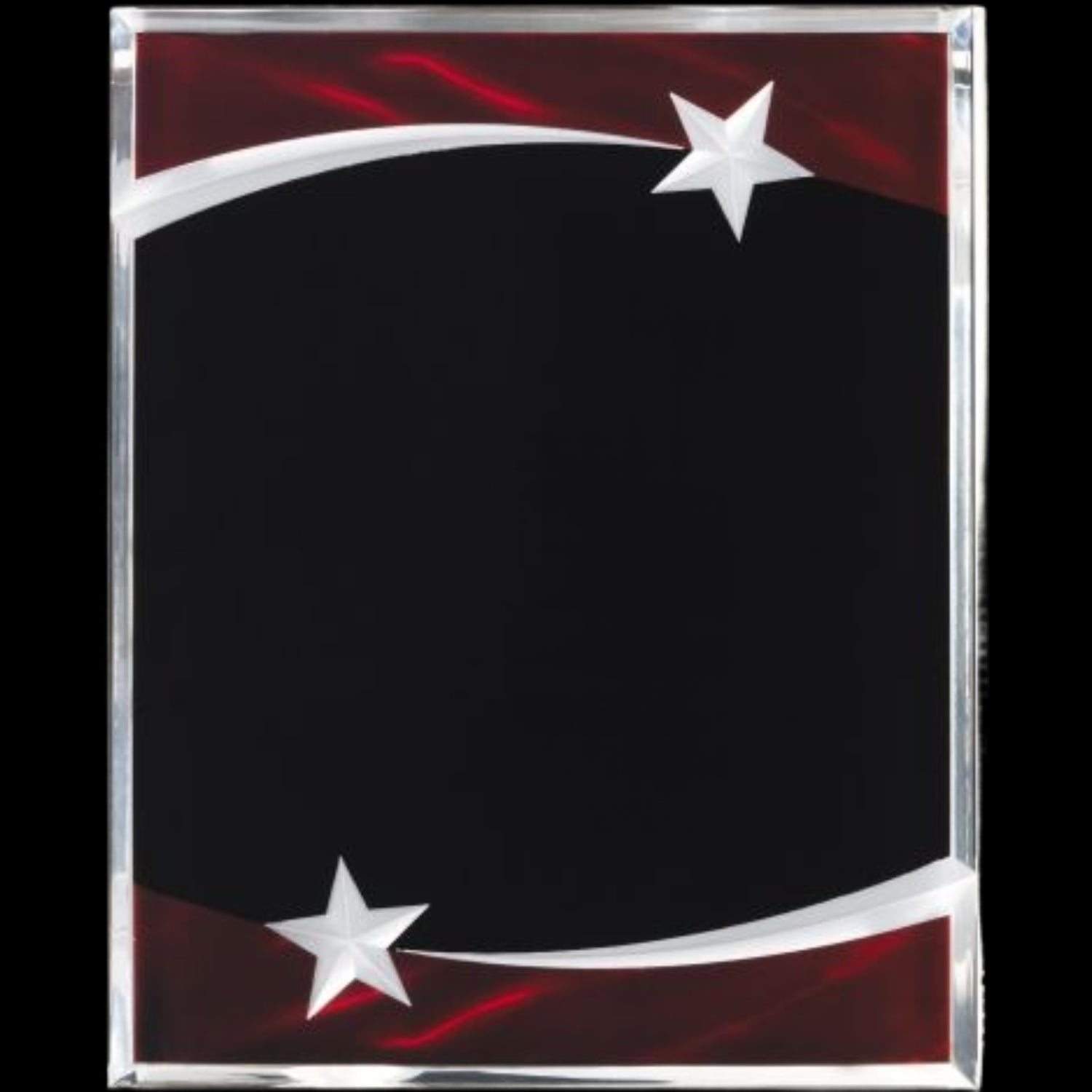 Carved Star Burgandy Acrylic Plaque 9" x 12" / Burgundy