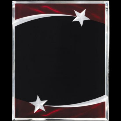 Carved Star Burgandy Acrylic Plaque 9" x 12" / Burgundy