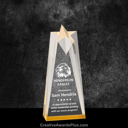 Star Tower Acrylic Award 8" / Gold