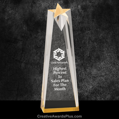 Star Tower Acrylic Award 10" / Gold