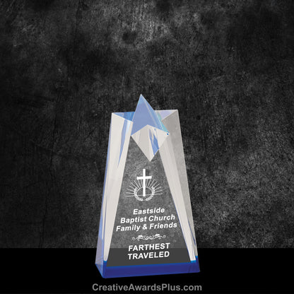 Star Tower Acrylic Award 6" / Blue