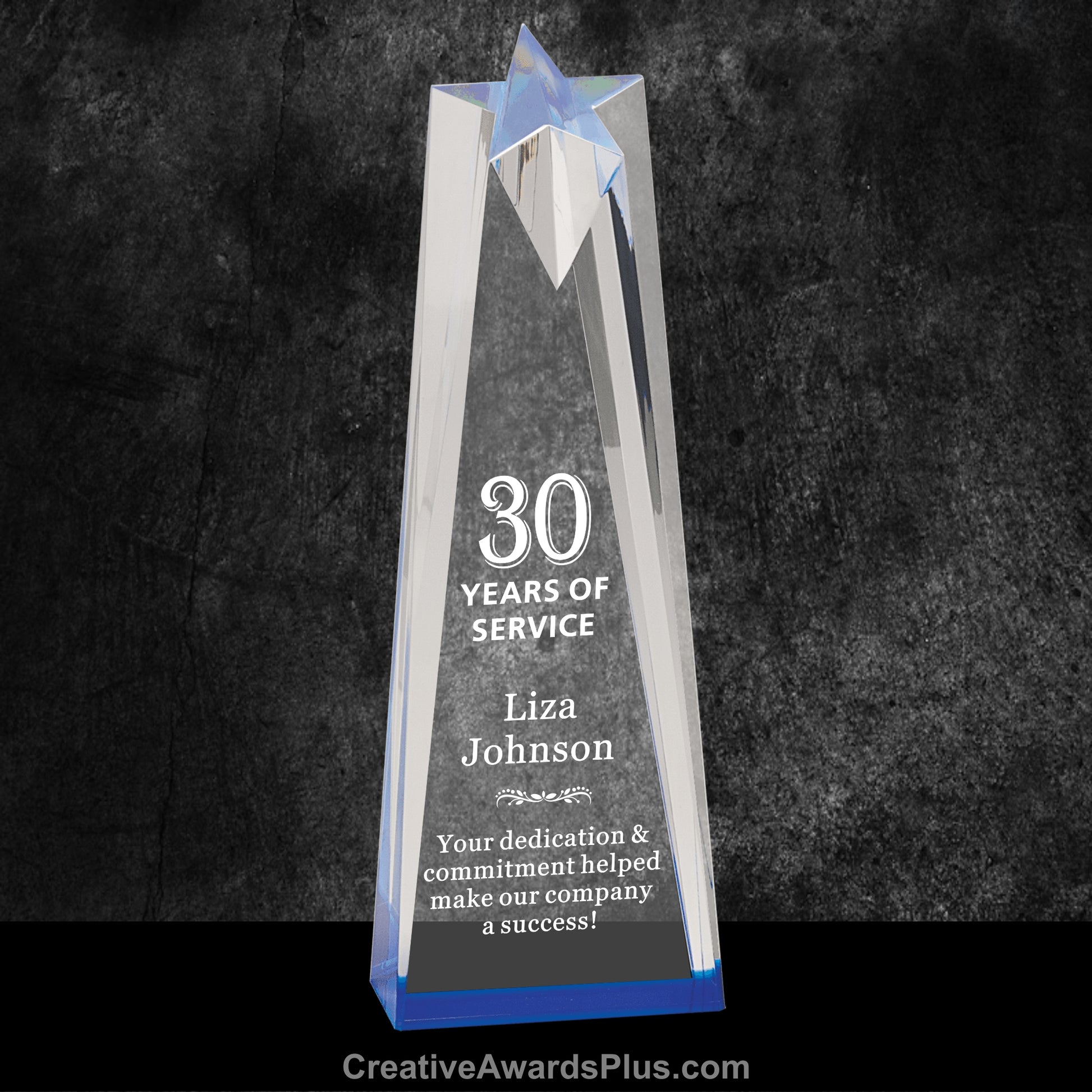 Star Tower Acrylic Award 10" / Blue