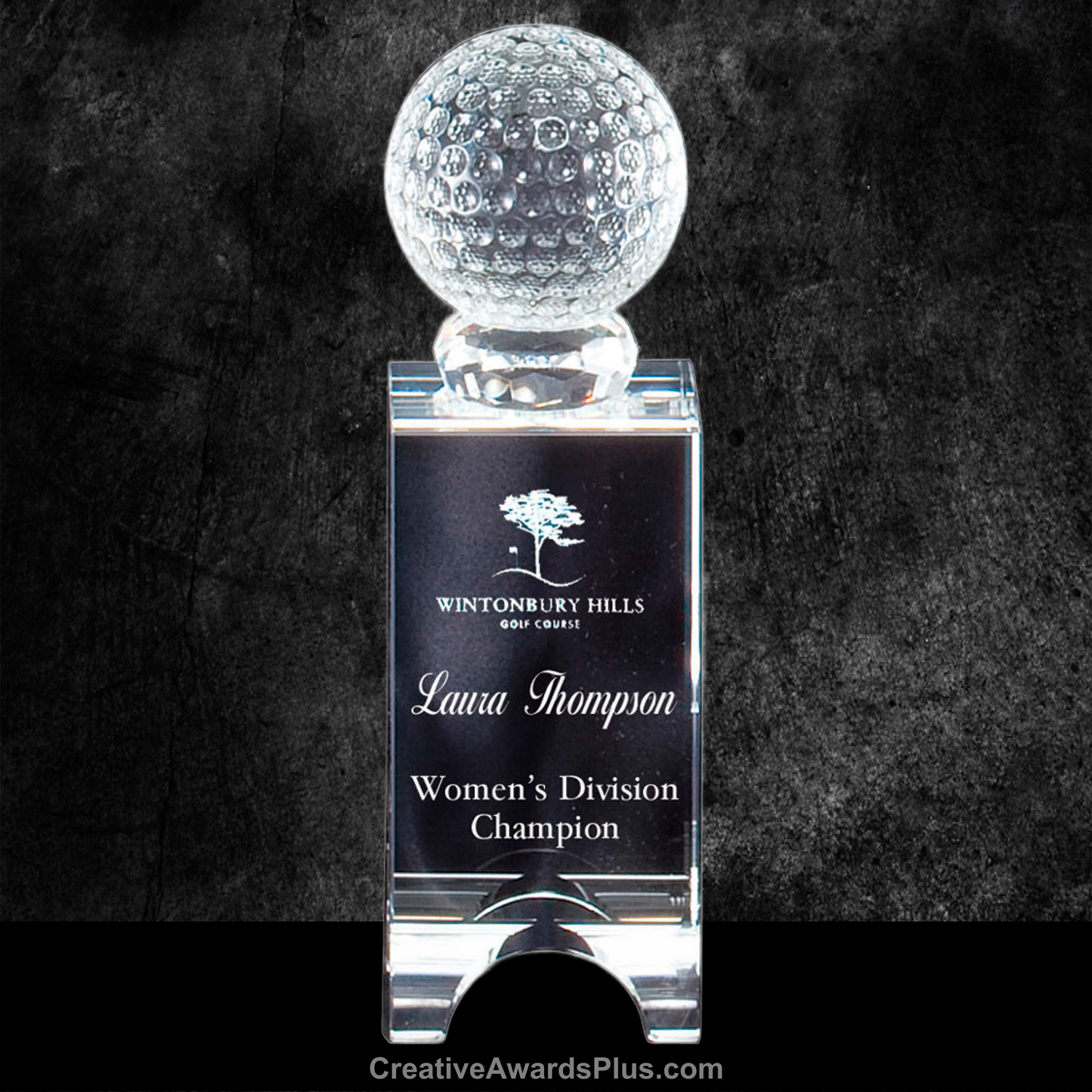 Crystal Golf Ball Tower 8.25" / Clear