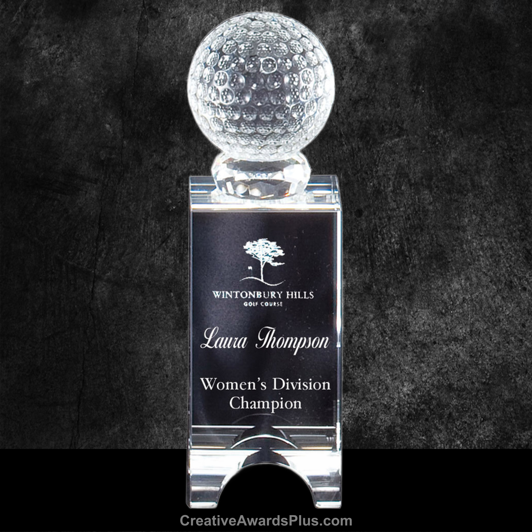 Crystal Golf Ball Tower 8.25" / Clear