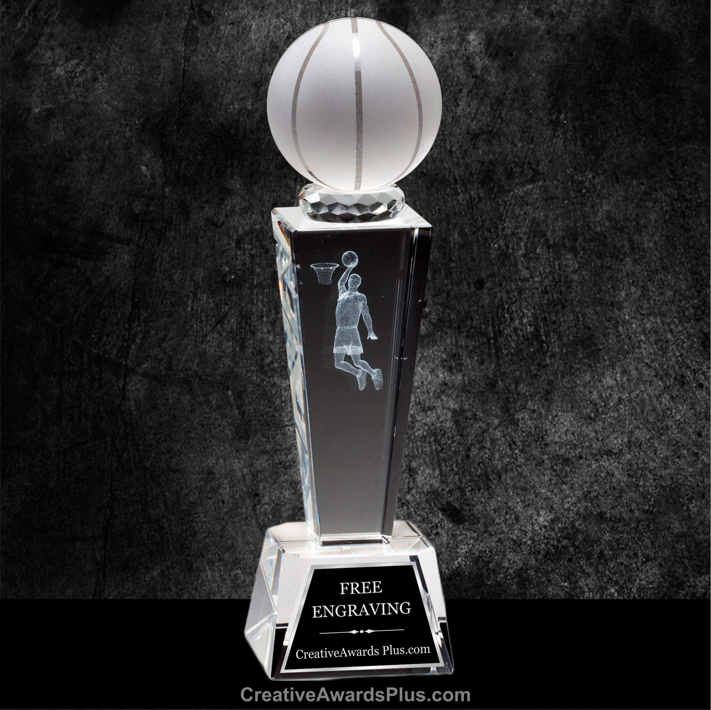 3D Sports Crystal Tower 8.75" / Clear / Basketball Male