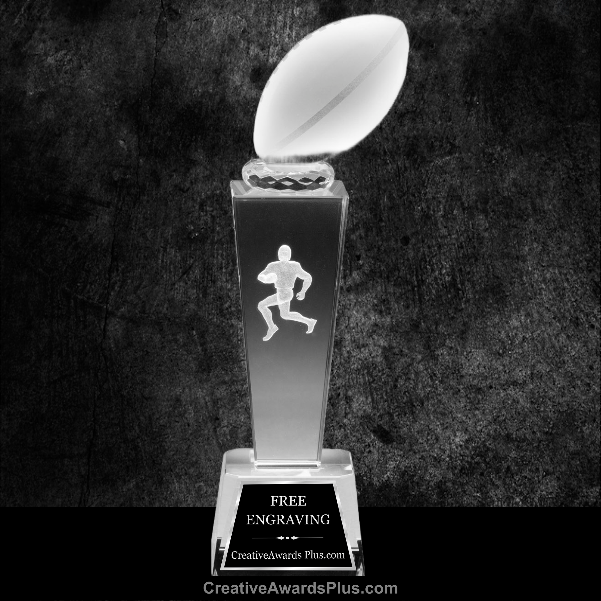 3D Sports Crystal Tower 8.75" / Clear / Football
