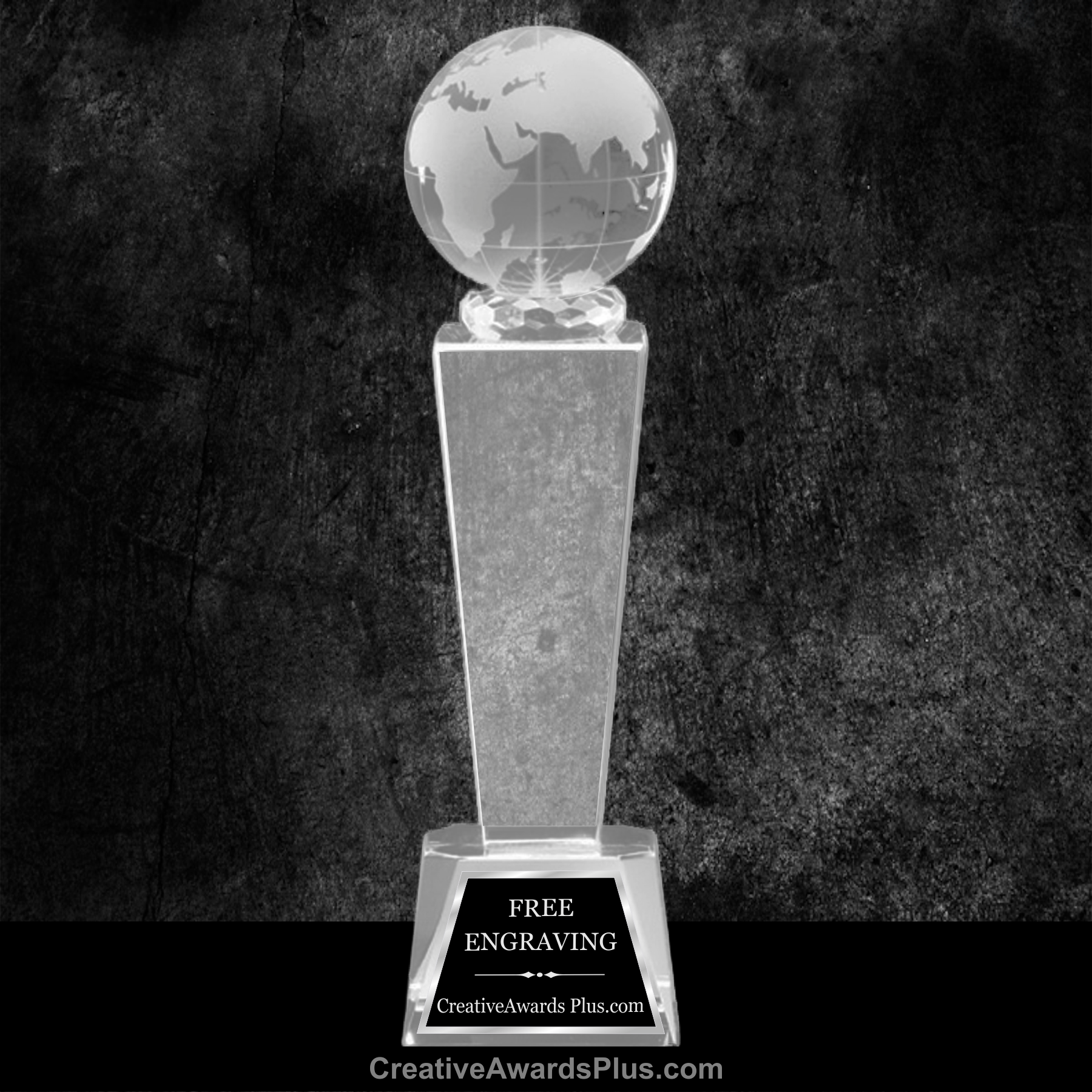 3D Sports Crystal Tower 8.75" / Clear / Globe