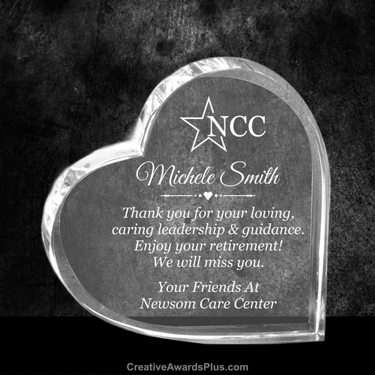 Crystal Heart Award 4.5" / Clear