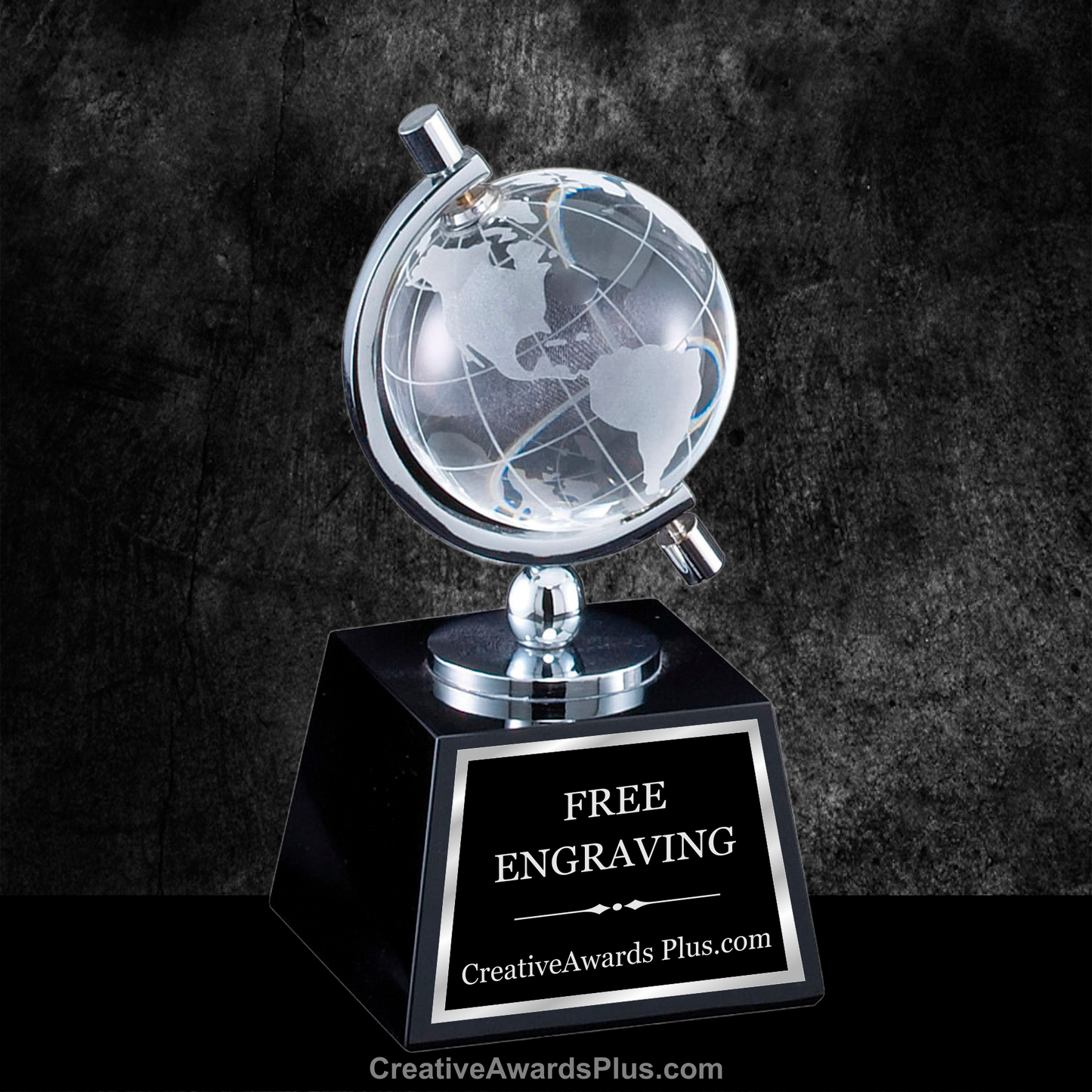 Semi-Meridian Crystal Globe 6" / Black