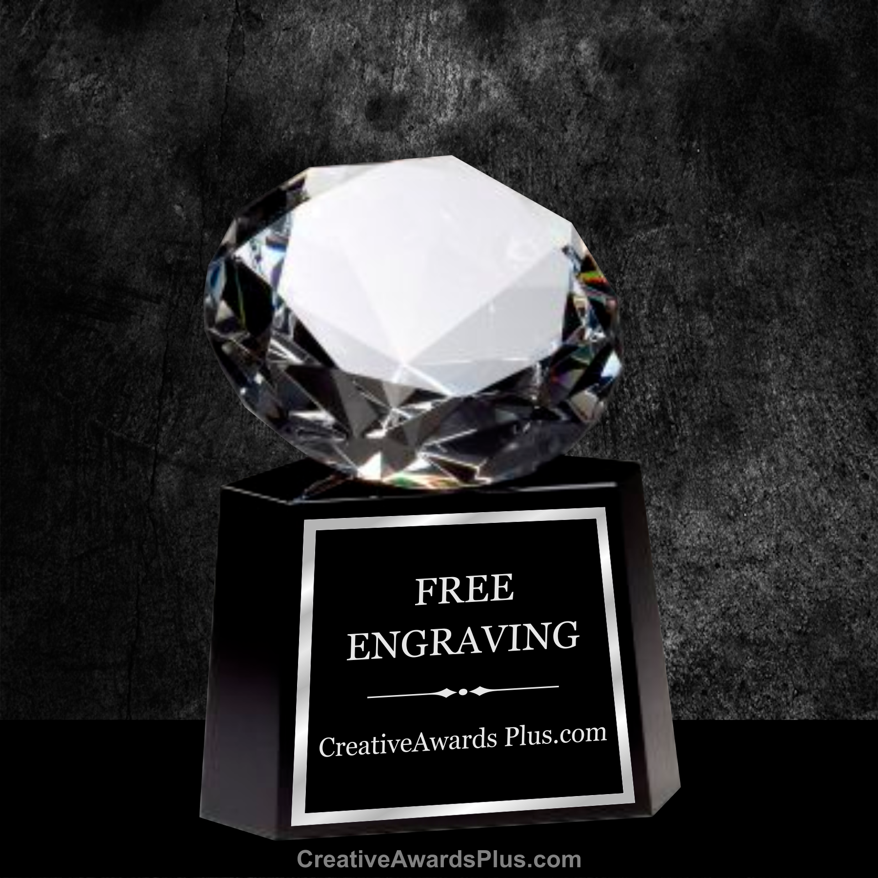 Diamond Crystal on Black Base 6" / Black