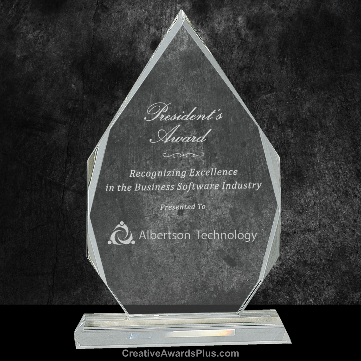 Teardrop Crystal Award 10.5" / Clear