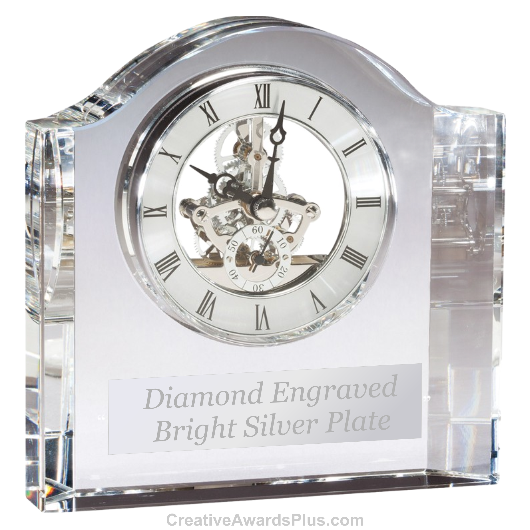 Crystal Skeleton Clock 6" / Clear