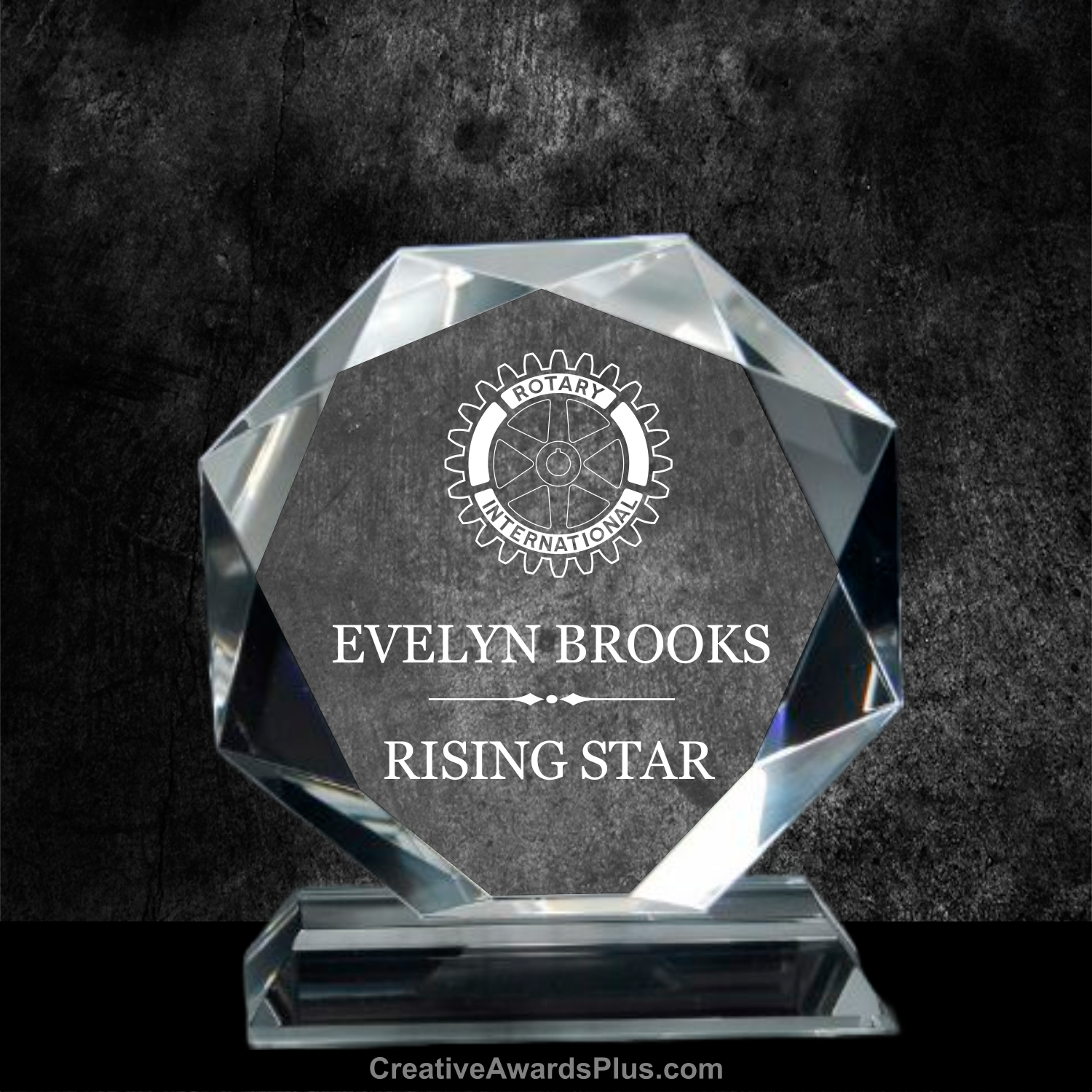 Octagon Jewel Crystal Award 6" / Clear