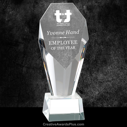Faceted Crystal Tower 9.25" / Clear