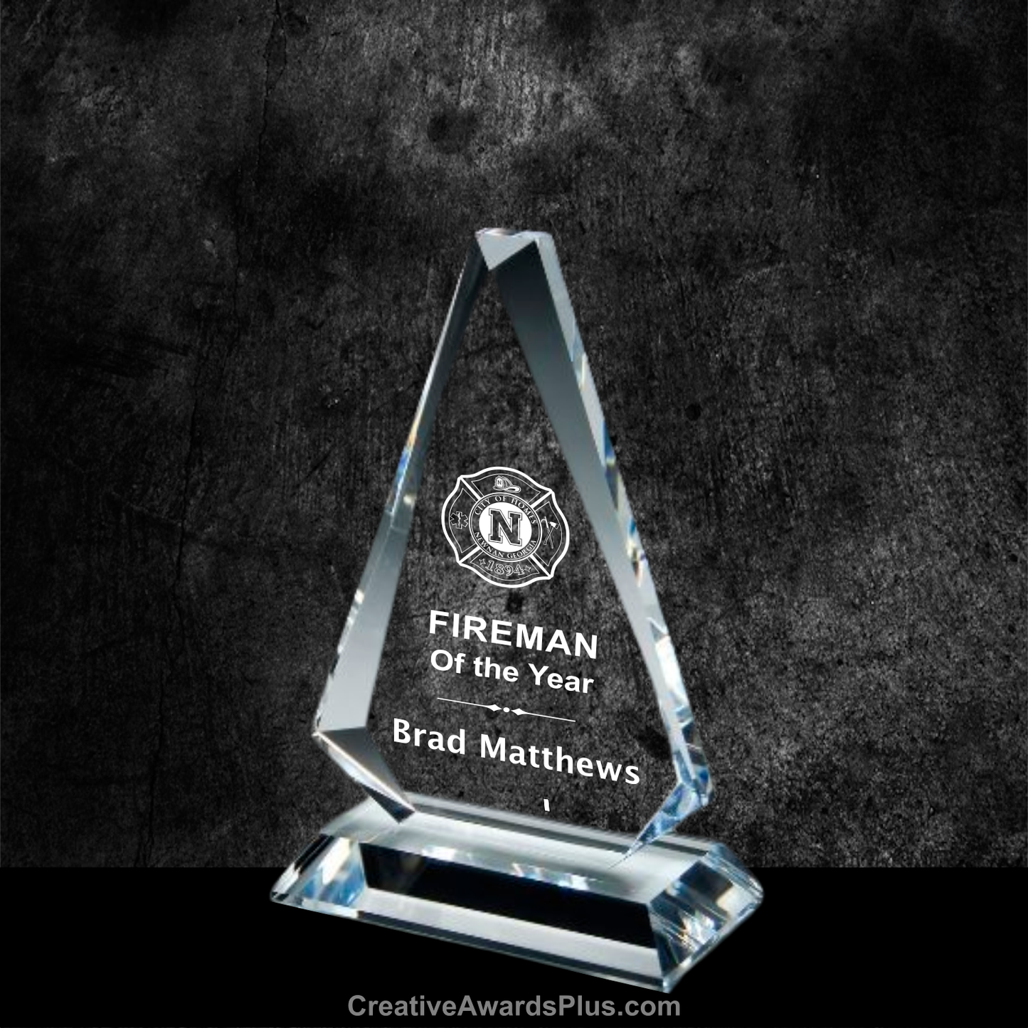 Triangle Crystal Award 8" / Clear