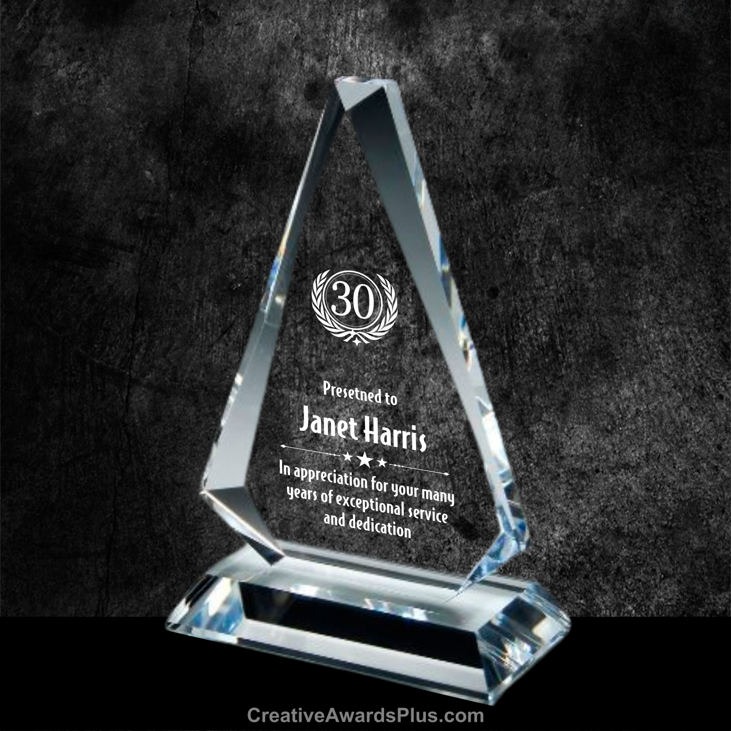 Triangle Crystal Award 9.25" / Clear