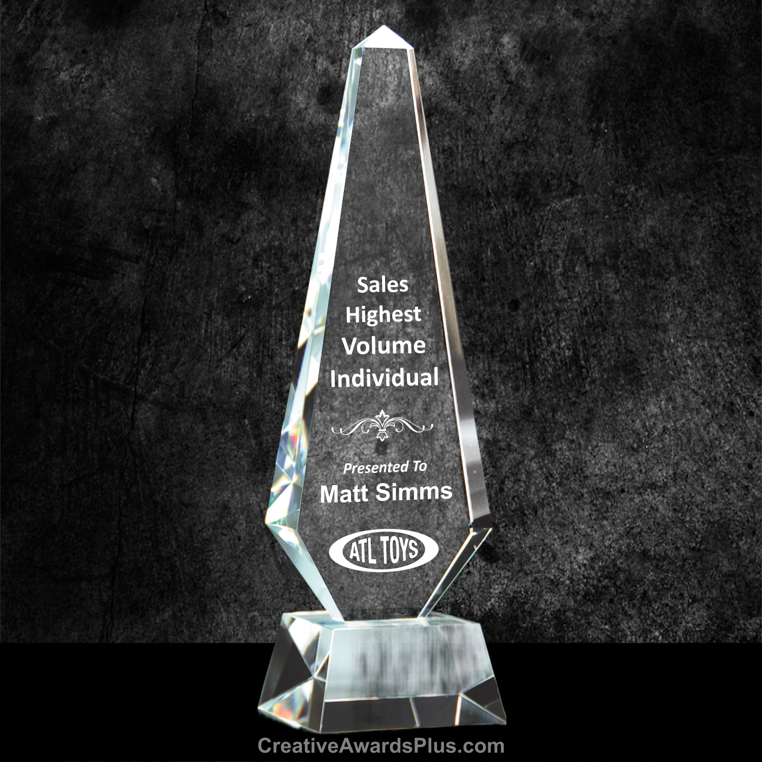 Obelisk Crystal Award 13" / Clear