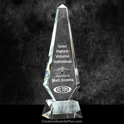 Obelisk Crystal Award 13" / Clear