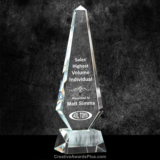 Obelisk Crystal Award 13" / Clear
