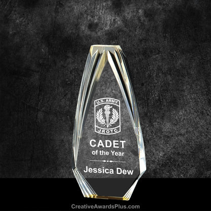 Diamond Obelisk Acrylic Award 7" / Gold