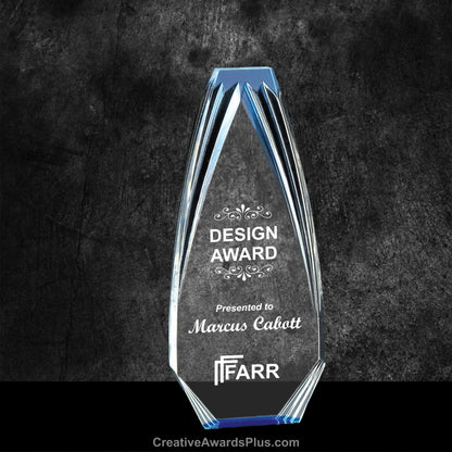 Diamond Obelisk Acrylic Award 8" / Blue