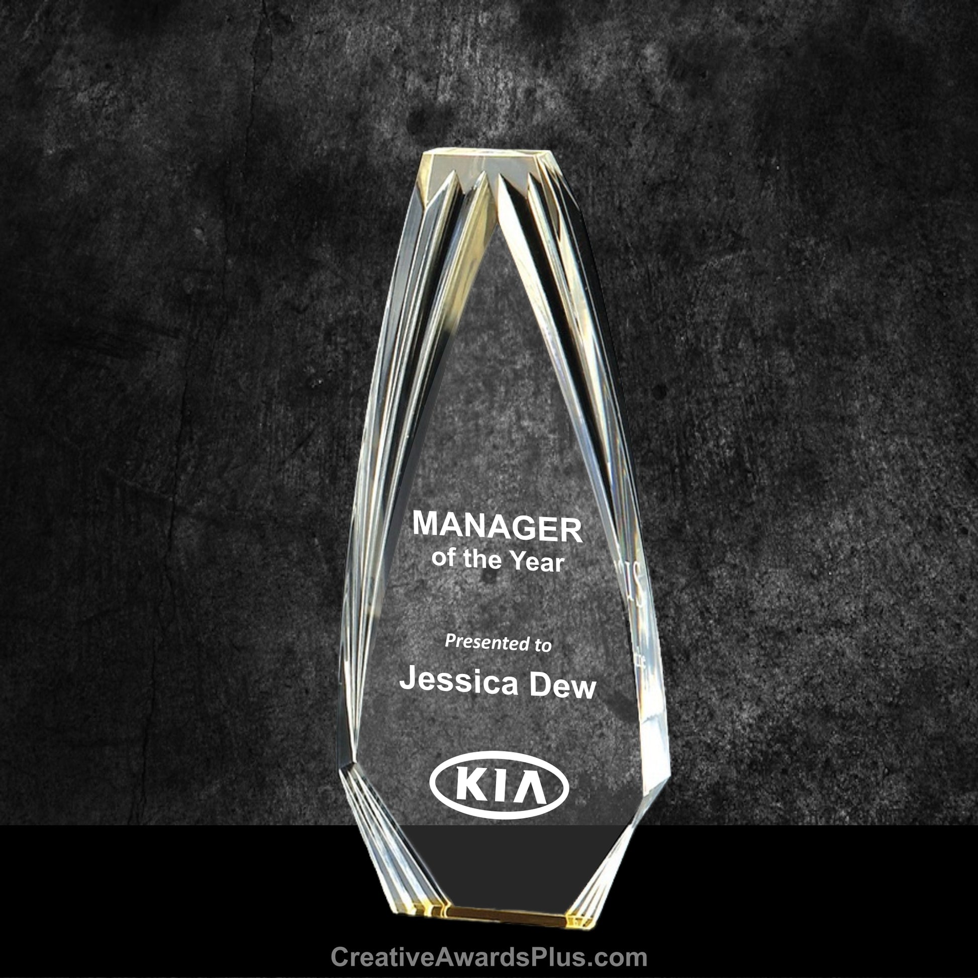 Diamond Obelisk Acrylic Award 8" / Gold