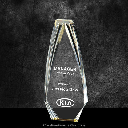 Diamond Obelisk Acrylic Award 8" / Gold