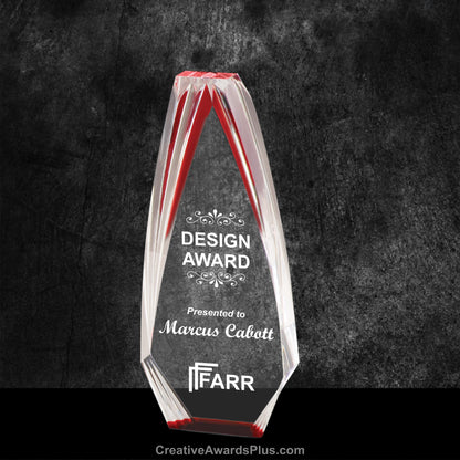 Diamond Obelisk Acrylic Award 8" / Red