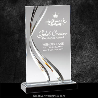 Swirl Wave Acrylic Award 11" / Clear