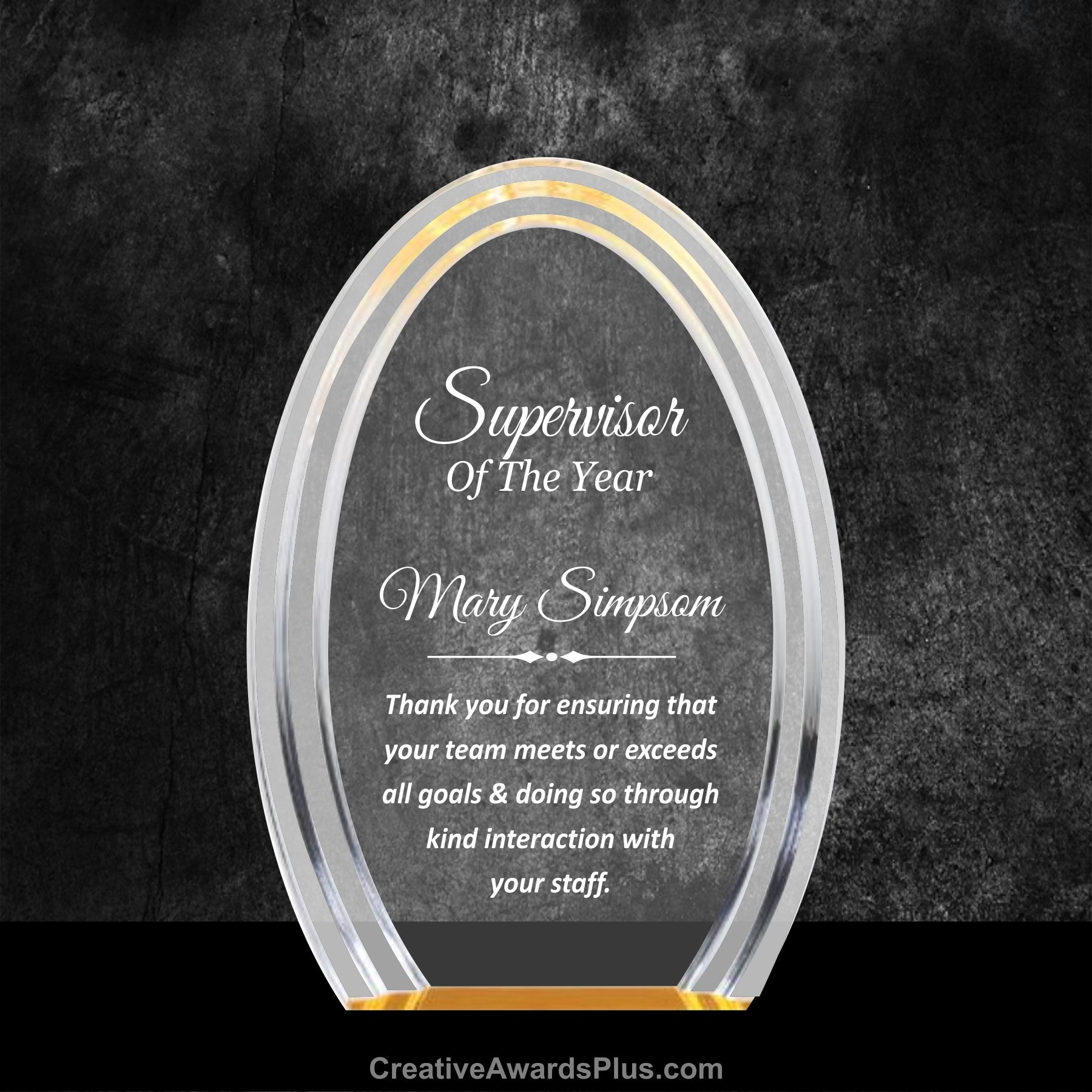 Double Halo Oval Acrylic 7" / Gold