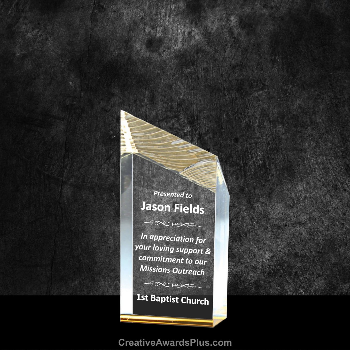 Glacier Acrylic Award 6" / Gold