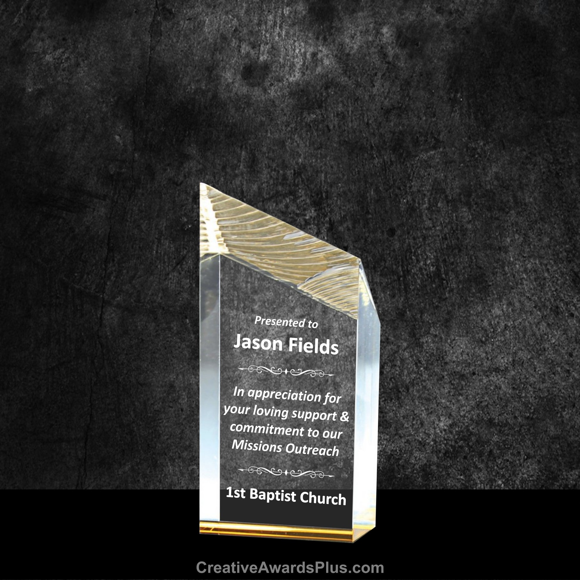 Glacier Acrylic Award 6" / Gold